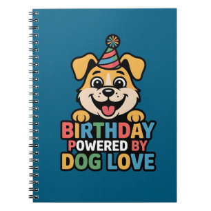 Cuaderno Cumpleaños impulsado por el amor de los perros Dis