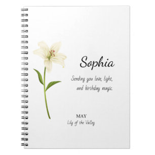 Cuaderno Cumpleaños Personalizado de Lirio de Mayo