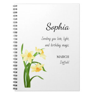 Cuaderno Cumpleaños Personalizado de Narciso de Marzo