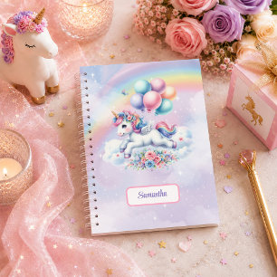 Cuaderno Cumpleaños personalizado de niña de unicornio past