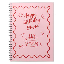 Cuaderno Cumpleaños rojo y rosa