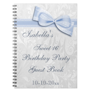 Cuaderno Cumpleaños Sweet 16 Fiesta Damask y Lazo