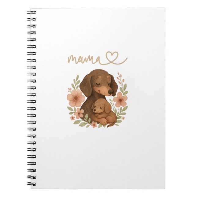 Cuaderno Cumpleños de la Madre Dachshund Mama (Frente)