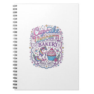 Cuaderno Cupcake de Unicornio Panadería de Unicornios Fondo