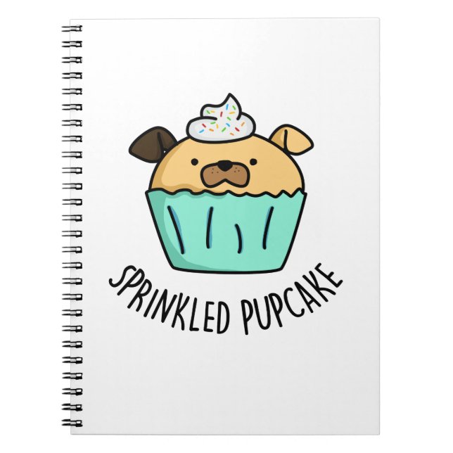 Cuaderno Cupcake Divertido Cachorro Pastelito Con Purpurina (Frente)