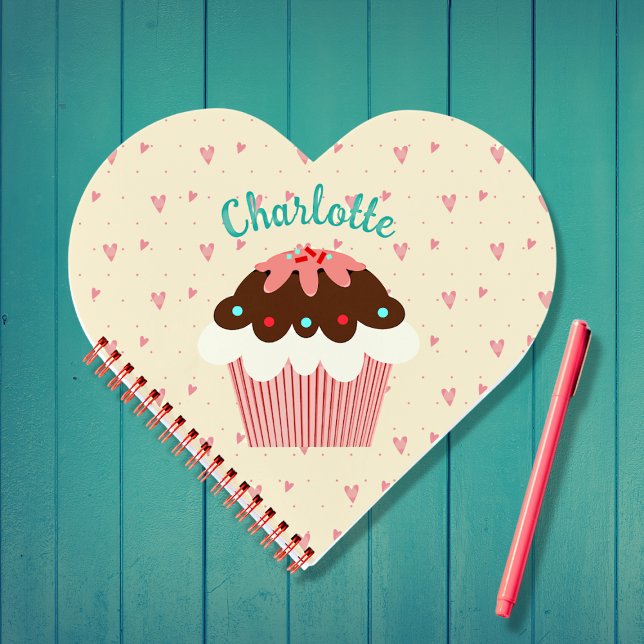 Cuaderno Cupcakes and Hearts Personalized Notebook (Subido por el creador)
