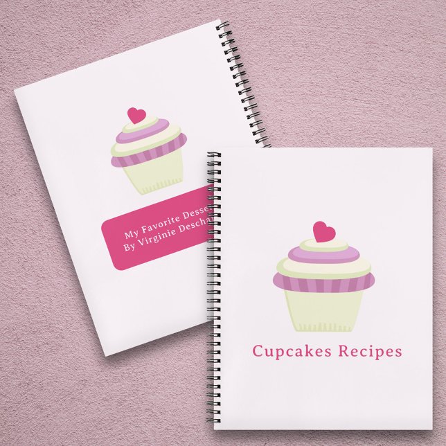Cuaderno Cupcakes Recetas para portátiles (Cupcakes Recipes Notebook)