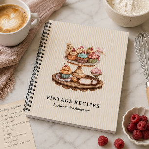Cuaderno Cupcakes Vintage Panadería Retro