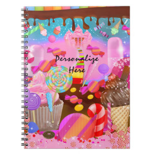 Cuaderno Cupcakes y tema de dulces fantasia de Candy Land