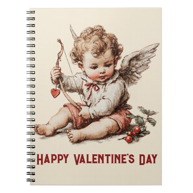 Cuaderno Cupido Antiguo con Arco de Corazón (Frente)