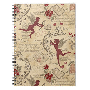 Cuaderno Cúpido Romántico del Día de San Valentín del Viejo