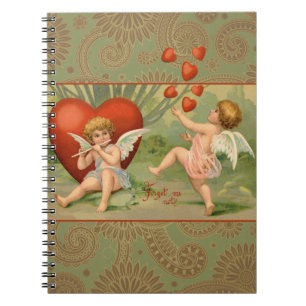 Cuaderno Cupidos de época en Día de San Valentín con cor