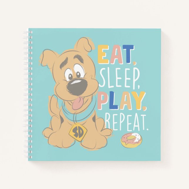 Cuaderno Cuppy Scooby-Doo "Come, duerme, juega, repite" (Anverso)