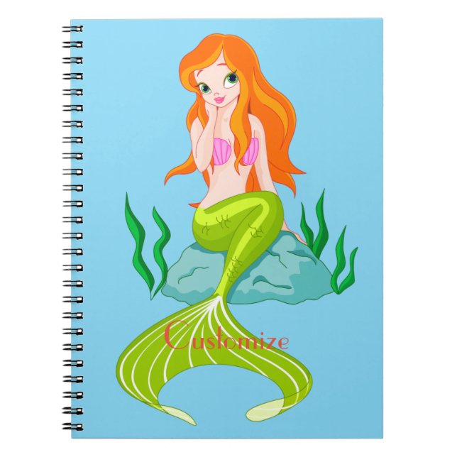 Cuaderno Cura de la sirena de cabeza roja Thunder_Cove (Frente)