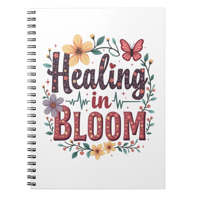 Cuaderno Curación en medicina de primavera floral Médico en (Frente)
