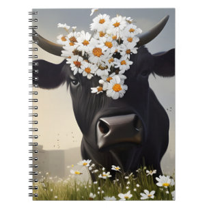 Cuaderno Curioso bloc de notas de vaca negro angus
