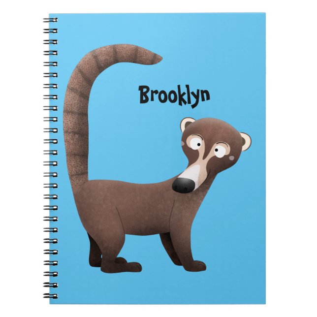 Cuaderno Curioso ilustracion personalizado de coatimundi (Frente)