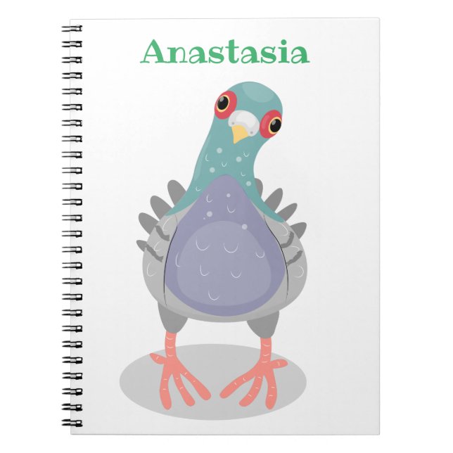 Cuaderno Curioso ilustracion personalizado de palomas (Frente)