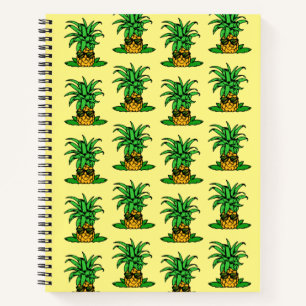 Cuaderno Curioso patrón amarillo de gafas de sol piña