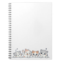 Cuaderno Curious Paws - Cute Cats Friends Peeking