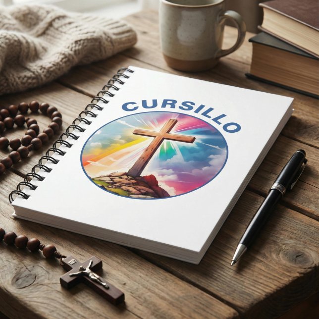 Cuaderno Cursillo Cruz de Madera Con Arcoiris y Nubes (Subido por el creador)