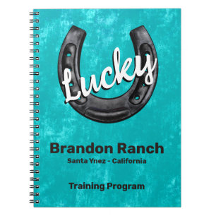 Cuaderno Curso Rústico Turquoise Lucky Horseshoe Ranch