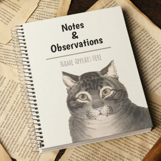 Cuaderno Cursor personalizado de gato vintage y victoriano 