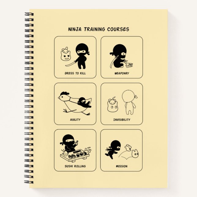 Cuaderno Cursos de capacitación de Ninja, color Personaliza (Anverso)