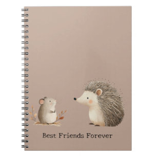 Cuaderno Curte Brown Cream Hedgehog Mouse Mejor Amigos