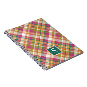 Cuaderno Curte francés de raya vintage Plaid Gingham Patter