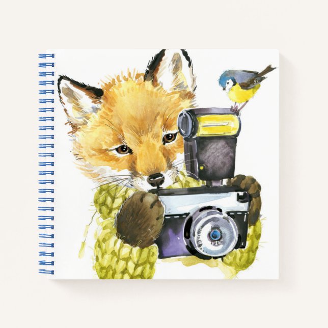 Cuaderno Curte Watercolor Fox Tomando fotos (Anverso)