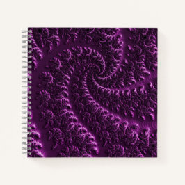 Cuaderno curva de hélice fractal morada 3d Mandelbrot