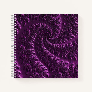 Cuaderno curva de hélice fractal morada 3d Mandelbrot