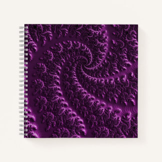 Cuaderno curva de hélice fractal morada 3d Mandelbrot
