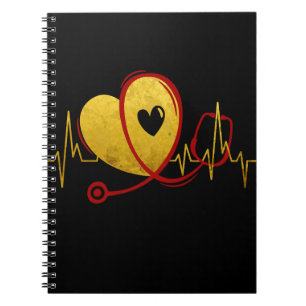 Cuaderno Curva del Corazón con Estetoscopio Médico 1