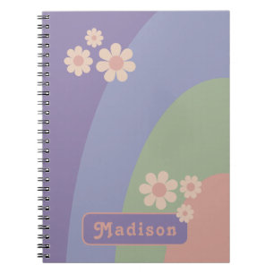 Cuaderno Curva pastel retro moderna personalizada