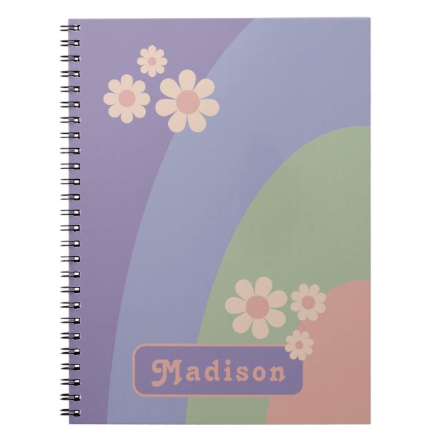 Cuaderno Curva pastel retro moderna personalizada  (Frente)