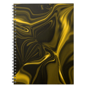 Cuaderno Curvas amarelas ou dourados em imagem marrom.