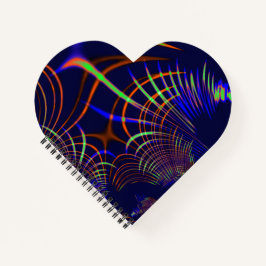 Cuaderno Curvas puntiagudas de verde limón a coral y azul