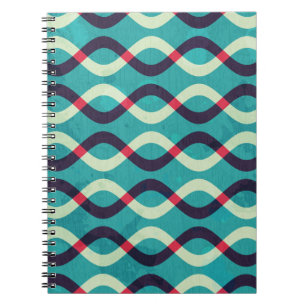 Cuaderno Curvas retro: efecto de patrón de niebla.