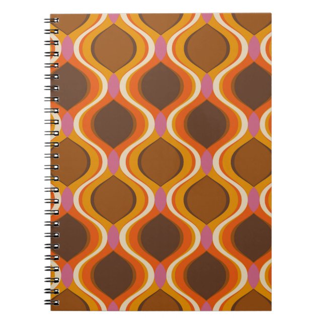 Cuaderno Curvas retro: Textura de fondo de escritorio de 60 (Frente)
