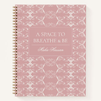 Cuaderno  Curved Vector Dusty Rose Design | Custom Name