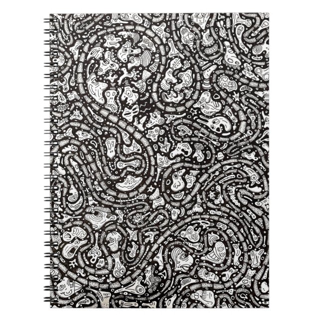 Cuaderno Curvy Twisty Cartoon Weird Faces Design (Frente)