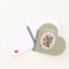 Cuaderno Custom adorable natural brown texture with flowers