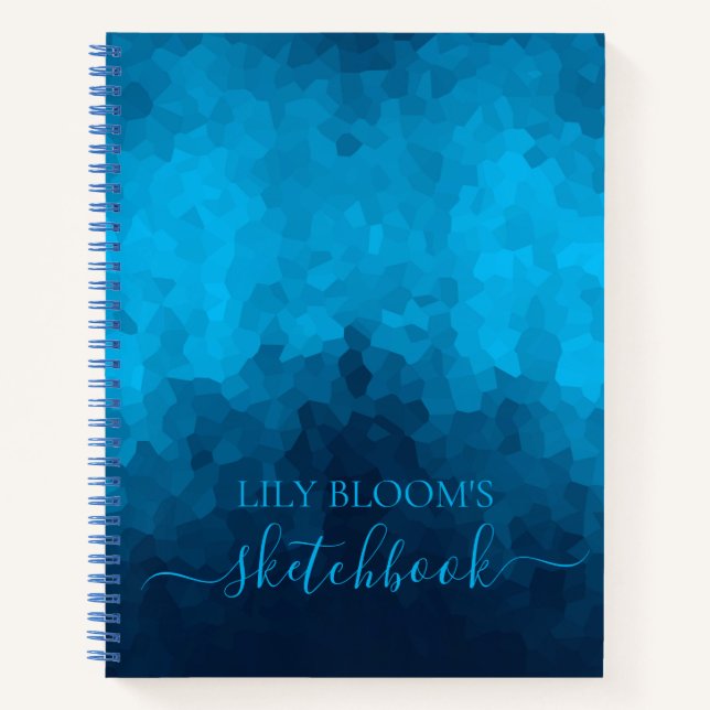 Cuaderno Custom Blue Mosaic Geometric Pattern (Anverso)