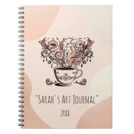 Cuaderno Custom Boho Botanical Coffee Art Spiral Journal