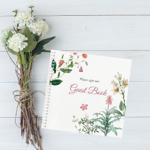 Cuaderno Custom Botanical Wedding Guest Book