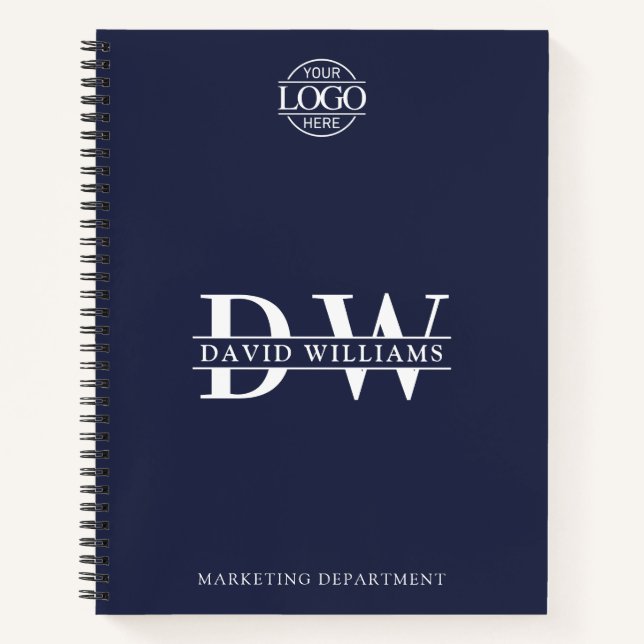 Cuaderno Custom Business Logo & Branding Monogram Initials (Anverso)