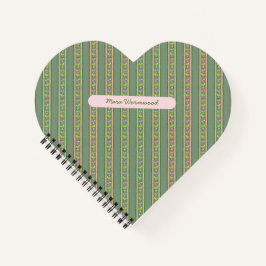 Cuaderno CUSTOM Cherry Lime Dainty Ditsy Floral pin Stripe