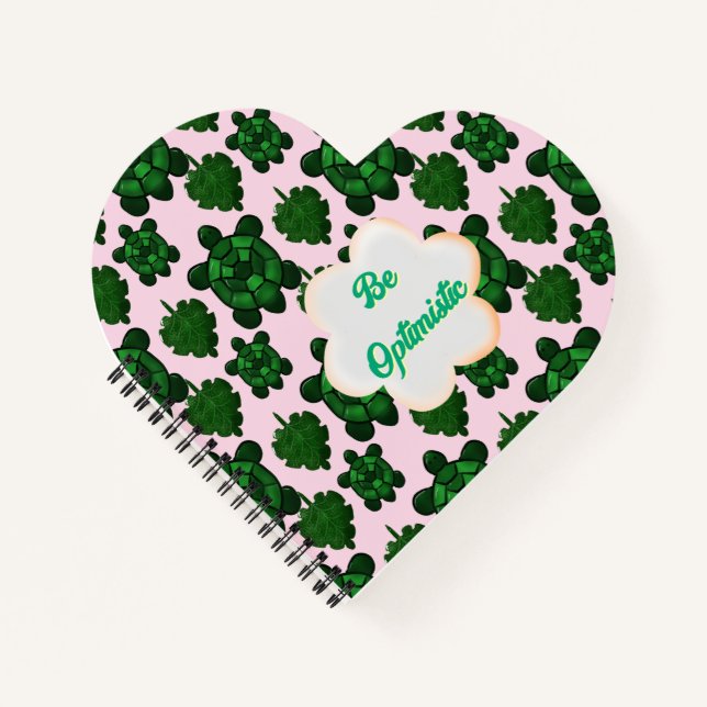 Cuaderno Custom Cute Turtle Leaves Seamless Pattern,  (Anverso)